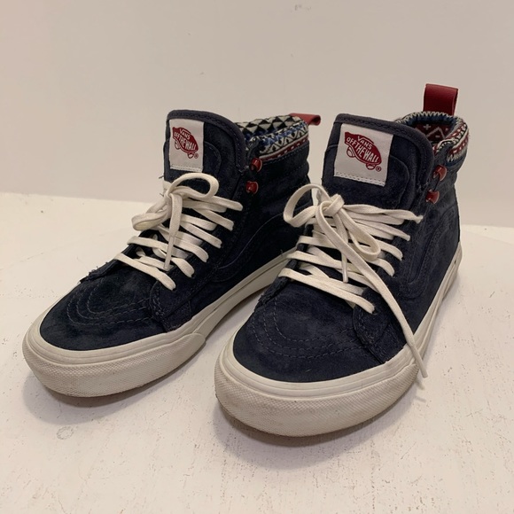 blue suede vans high tops